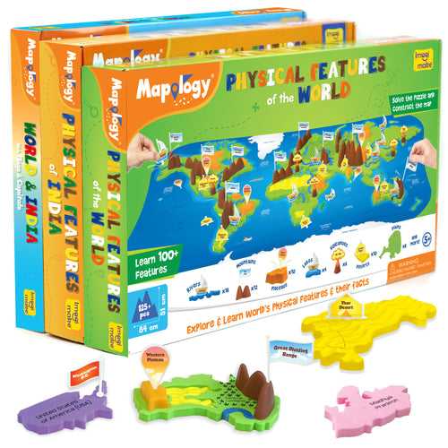 Mapology India and World - Political & Physical Map Puzzle