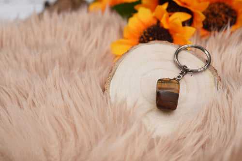 Tiger's Eye Crystal Key Chain: Carry Courage and Confidence with You