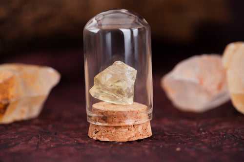 Citrine Raw Crystal Glass Vase Decor Radiant Natural