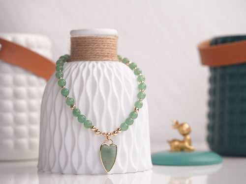 Green Aventurine Necklace with Love Shape Pendant: Embrace Harmony and Compassion
