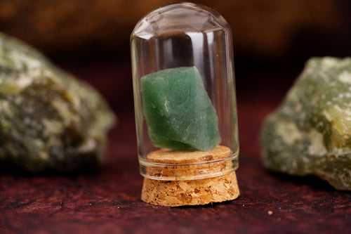 Green Aventurine Raw Stone Glass Vase Decor Infuse Abundance and Harmony