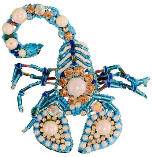 Blue Scorpion Brooch