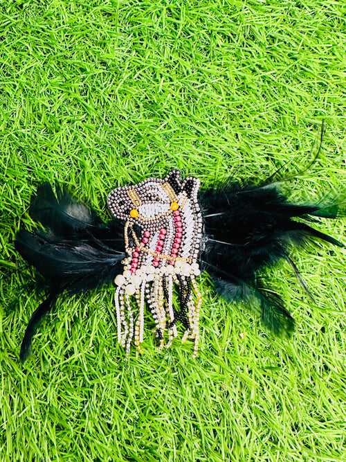 Black Feather Horse brooch