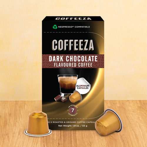 Dark Chocolate 100% Arabica Flavoured Aluminium Coffee Pods - Intensity - 7,Nespresso* Original Line Compatible Coffee Pods