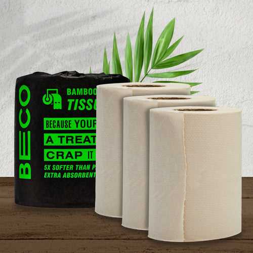 Bamboo Tissue Roll, Pack of 3, 160 pulls per roll_