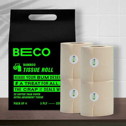 Bambooee Tissue Roll - Pack of 4 Tissue Roll - 220 Pulls per Roll