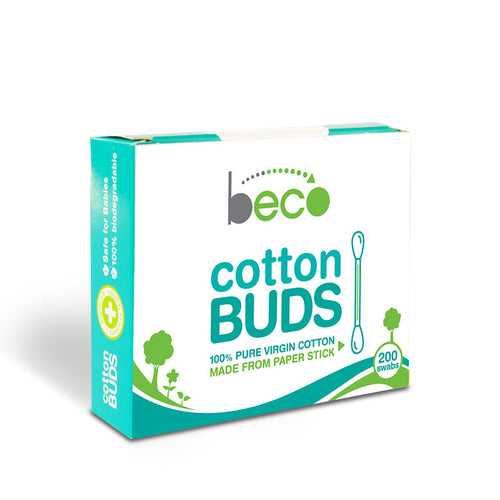 Beco Cotton Buds with Paper Stick - 200 Swabs (100 Sticks)