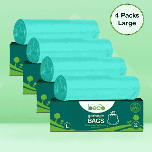 Compostable Garbage Bags, 24" x 32", Large, Pack of 4, 10 bags/roll