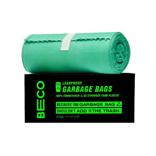 Compostable Garbage Bags, 17" x 19", Small, 15 bags/roll)