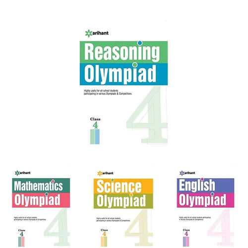 Reasoning Olympiad Class 4th&Olympiad Books Practice Sets - Mathematics &Science Olympiad For Class 4th&English Olympiad For Class 4th (Set of 4 Books)
