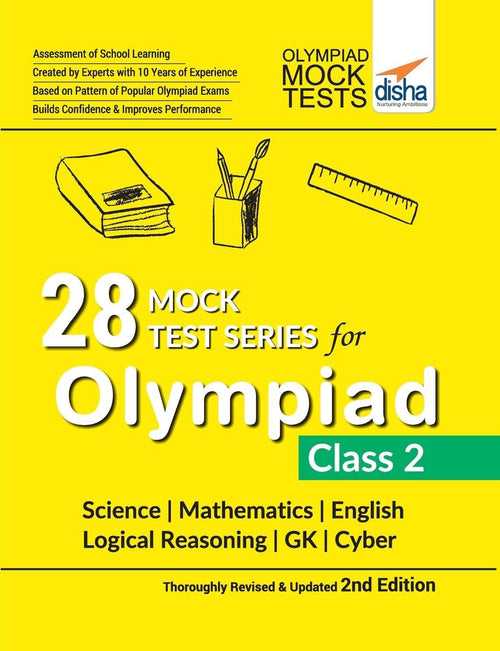 28 Mock Test Series for Olympiads Class 2 Science, Mathematics, English, Logical Reasoning, GK & Cyber