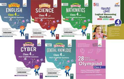 Class 4 Olympiad Champs - 7 books (all subjects) - 28 Mock Tests - 2nd Edition