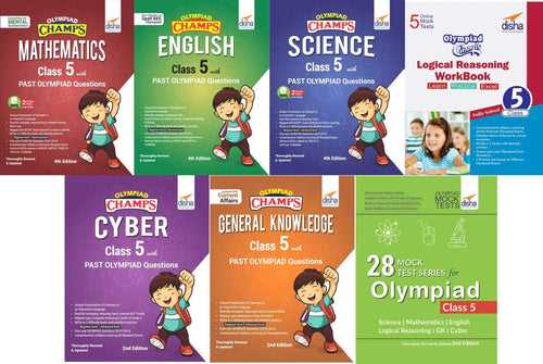 Class 5 Olympiad Champs - 7 books (all subjects) - 28 Mock Tests - 2nd Edition
