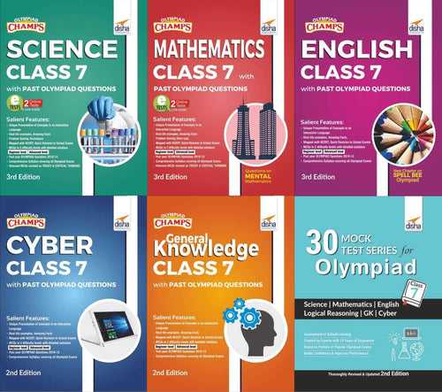 Class 7 Olympiad Champs - 6 books (all subjects) - 30 Mock Tests - 2nd Edition