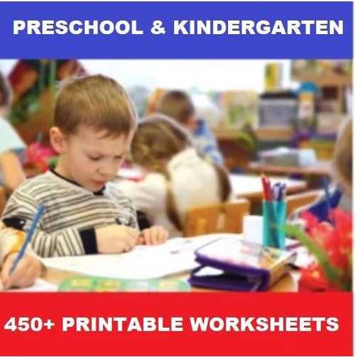 450+ Printable Kindergarten Worksheets PDF - Instant Download