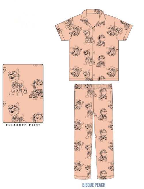 Boys Peach Enlarged Print casual Night Suit