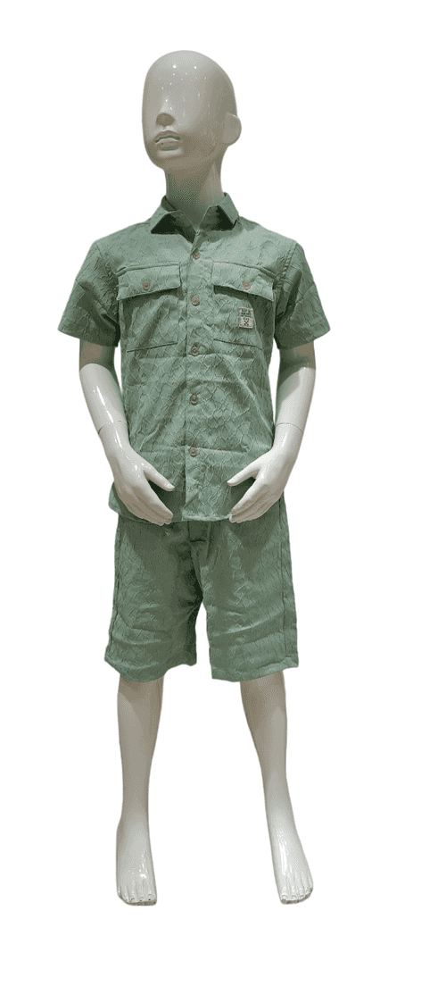 Boys Menta Half Sleeve Shirt With Shorts Co-Ord Set