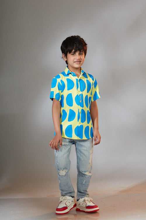 Boys Lima Printed Half Sleeve Fancy Shirt