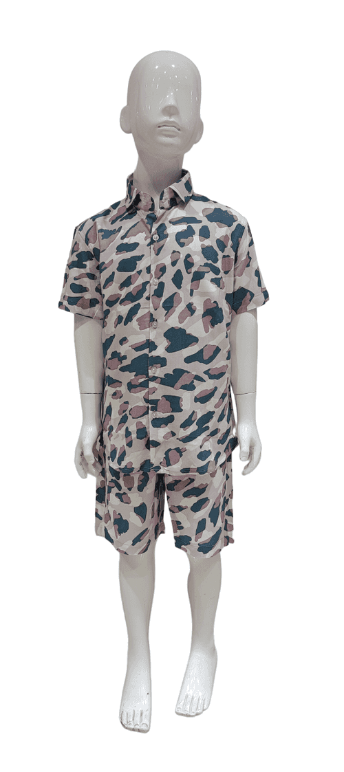 Boys Rosa Printed Half Sleeve Shirt With Shorts Co-Ord Set