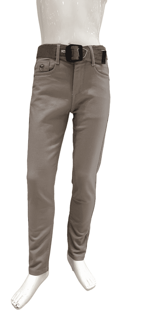 Boys Light Grey Slim Fit Solid Chino Trouser