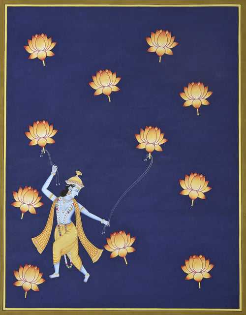 Krishna Dancing with Lotuses - 03