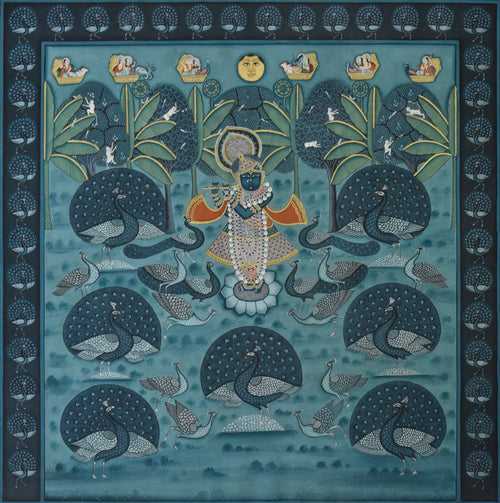 Shrinathji with Peacocks - 02