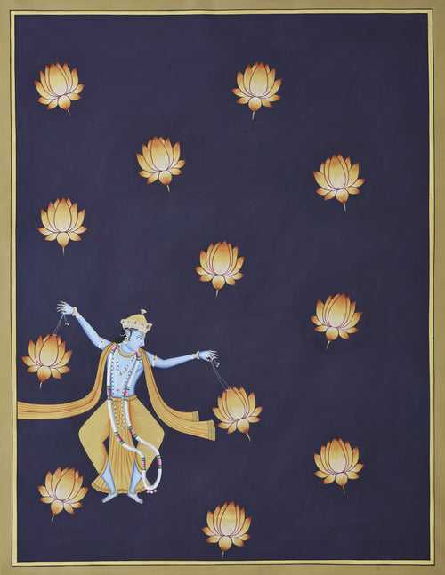 Krishna Dancing with Lotuses - 02