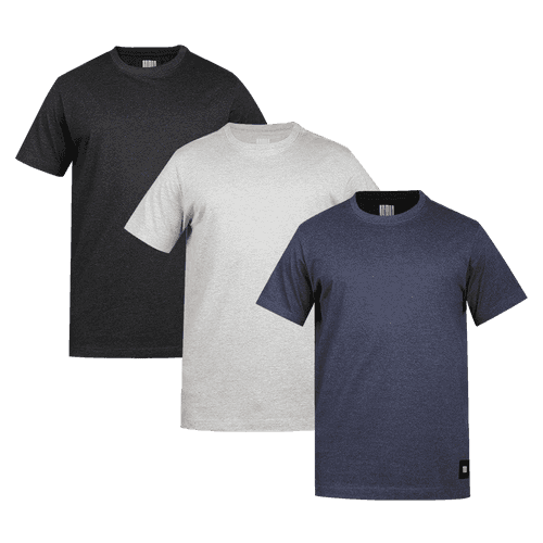 Men's ARMOR Crew Neck T-shirt 3 PC PACK Charcoal-Grey-Navy