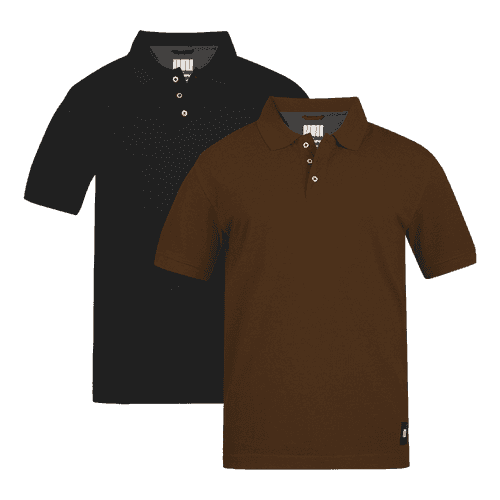 Men's ARMOR Polo 2 PC Pack Black-Brown