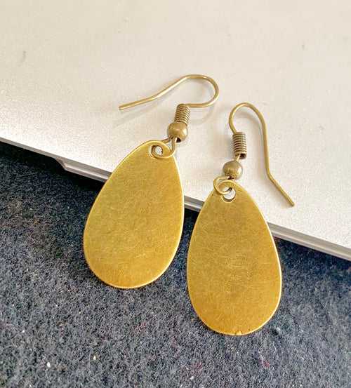 Brass Blank Pendant Earrings