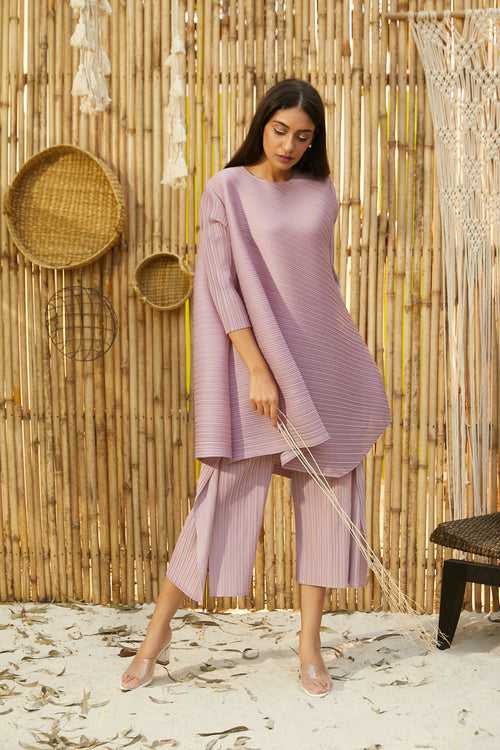 Ariana Asymmetrical Co-ord Set- Lavender