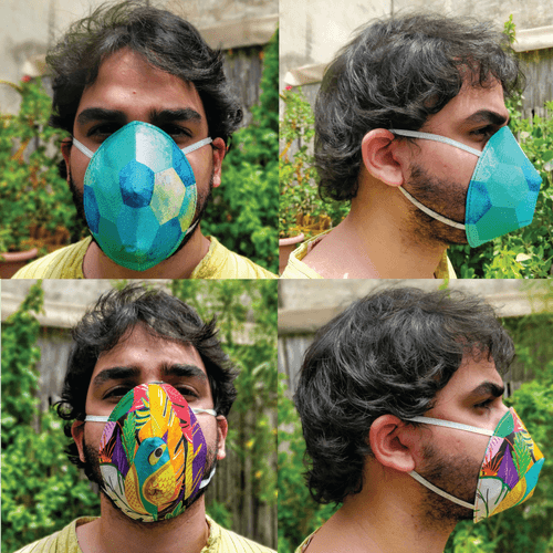 Organic Reversible Washable Round Face Mask - Set of 6