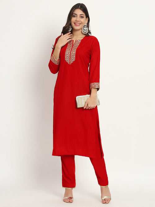 RED Festive Velvet Kurti