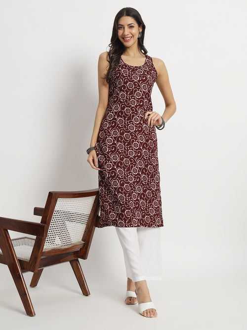 Wine Wonders Sleeveless Kurti