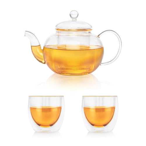 Clasico Teapot (300ml) + 2 Fino Double Walled Cups (80ml) (Combo Pack)