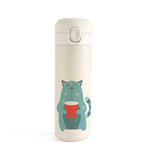 Insulated Water Bottle For Kids - Kitty Cat