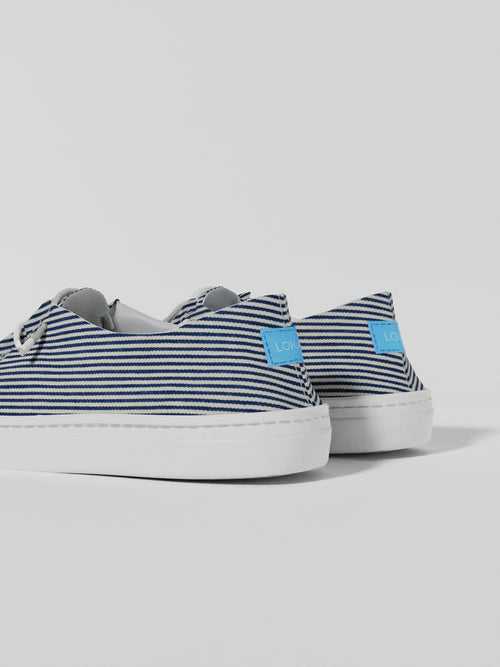 The Luna Blue and White Line Stripes