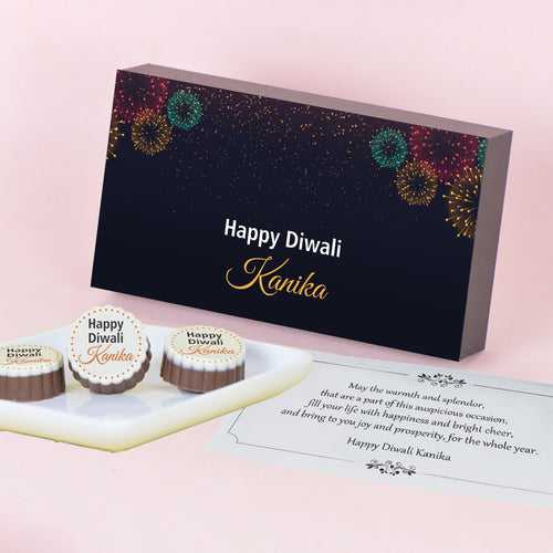 Crackers Design Personalised Diwali Gift with Printed Chocolates