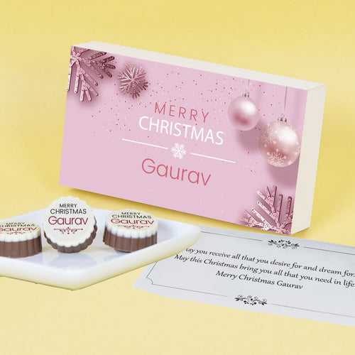 Elegant Personalised Christmas Gift with Printed Chocolates