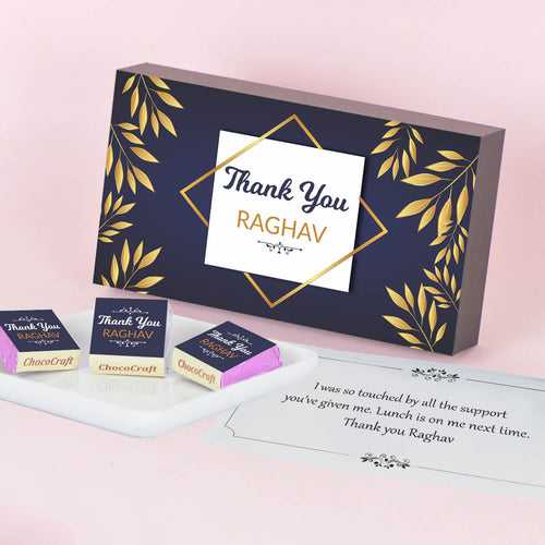 Vintage Floral Design Thank You Gift Box (with Wrapped Chocolates)