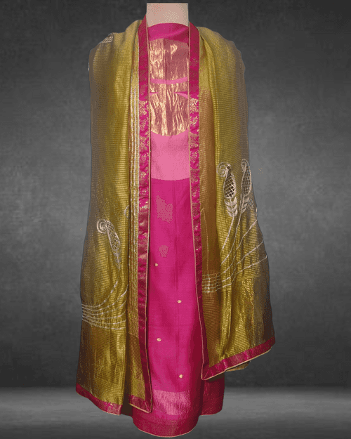 Semistitched Chanderi Formal Suitset