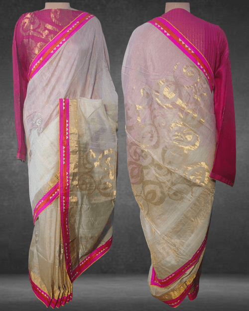 Formal Chanderi Tissue Saree(VKSR05MAY03)