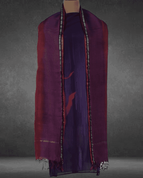 Semi Stitched Chanderi Casual Suit Set