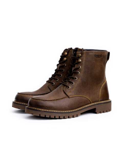 boots moc-toe tobacco brown