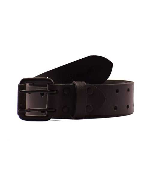 belt - matt black double pin