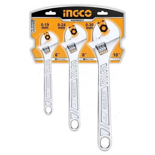 Ingco Adjustable Wrench Set Of 3 Pcs HADWK031
