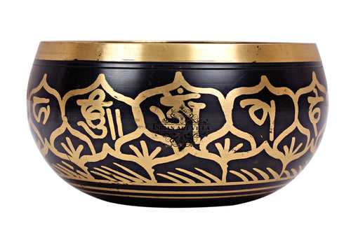 Indian Art Villa Brass Designer Tibetan Singing Bowl