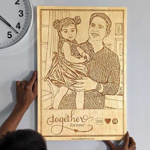 Together Forever - Engraved Wooden Frame, The Perfect Gift for Dad and Husband