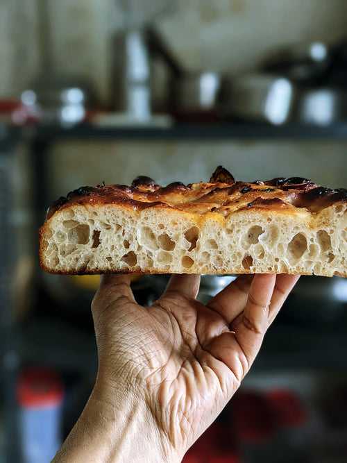 Basil Pesto & Roasted Tomato Sourdough Focaccia