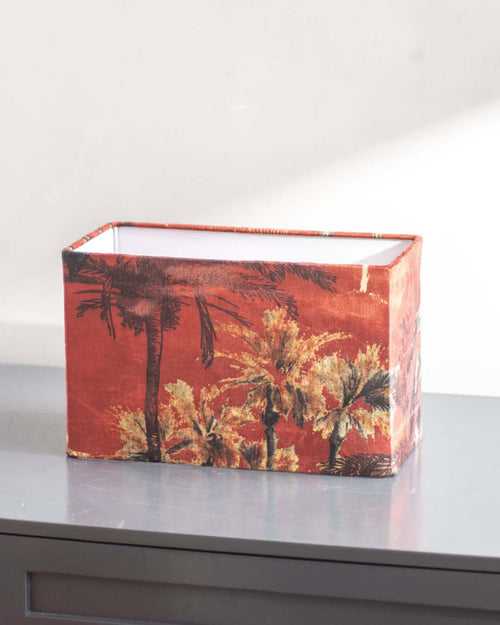 Coconut Tree Printed Cotton Rectangle Lamp Shade